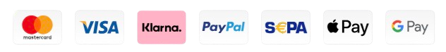 Zahlungsmethoden: Visa, Mastercard, Klarna, PayPal, Apple Pay und Google Pay